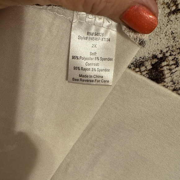 ❤️SNAKE PRINT  w/GOLD TONE HARDWARE TOP   PLUS: 2X    #T - Picture 9 of 9